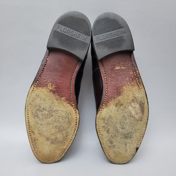 Florsheim Shoes Men's Size 10 D Cap Toe Lace Up Oxford Brown Burgundy Leather - Picture 14 of 15